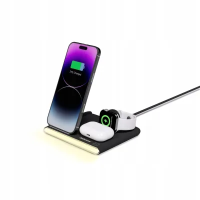 Jabees PowerGlow 4in1 Qi töltő telefonhoz Okosóra Fejhallgató Led lámpa akció