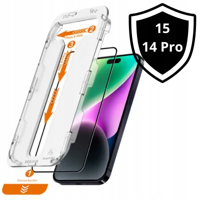 Edzett Üveg Applikátorral iPhone 15 14 Pro Készülékhez Buborékmentes Szerelés akció
