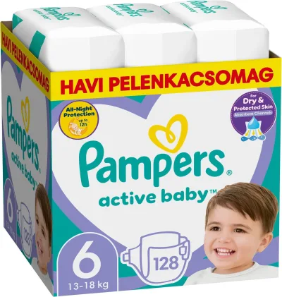 PAMPERS Active Baby 6, Monthly Pack 128 db akció