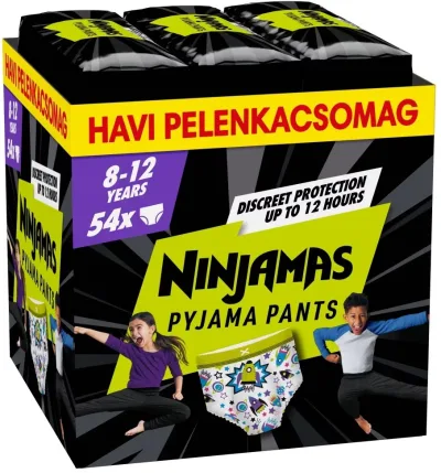 Pampers Ninjamas Pyjama Pants Űrhajós 8-12 év (54 db) akció