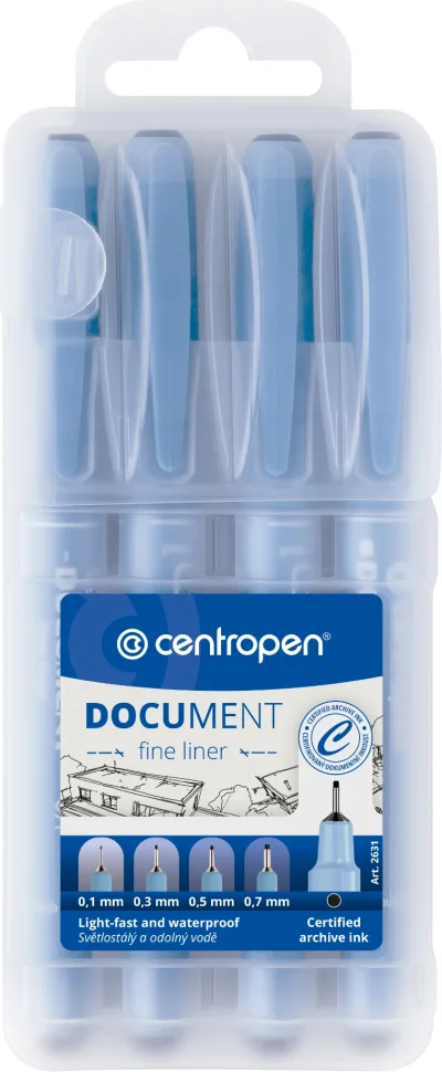 Centropen 2631/4 Dokumentum marker szett, tokban akció