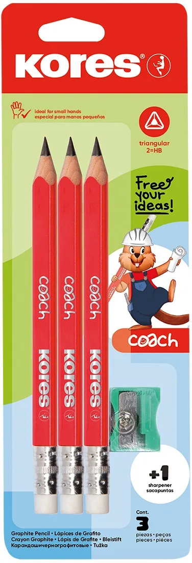 KORES JUMBO Coach HB, háromszögletű - készlet, 3 db akció