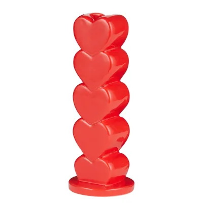 HEARTS gyertyatartó 19 cm piros akció