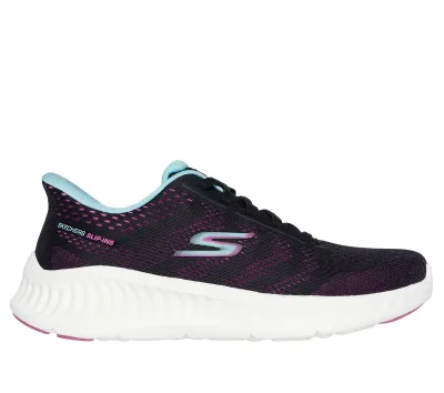 Skechers női Slip-ins: GO WALK Now - Khloe Shoes cm FEKETE / LILA, Méret 39, Vegan, Mosógépben mosható akció
