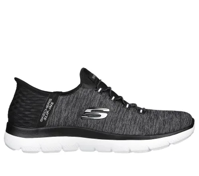 Skechers női Slip-ins: Summits - Dazzling Haze Shoes cm FEKETE / FEHÉR, Méret 35.5, Vegan akció