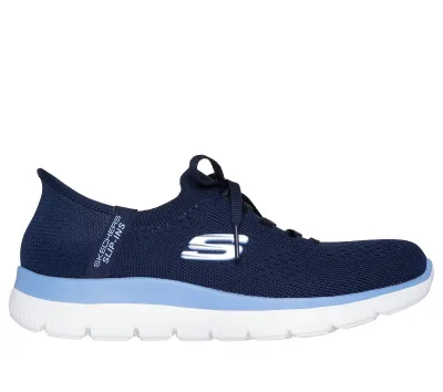 Skechers női Slip-ins: Summits - New Daily Shoes cm SÖTÉTKÉK / KÉK, Méret 35, Vegan, Mosógépben mosható akció
