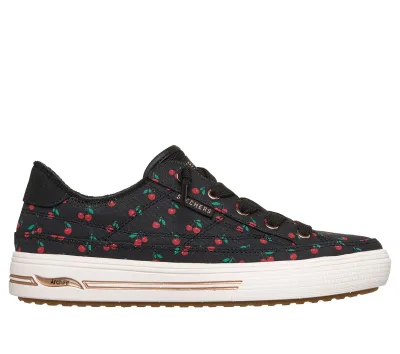 Skechers női Arch Fit Arcade - Flowa Powa Shoes cm FEKETE / PIROS, Méret 39, Vegan akció