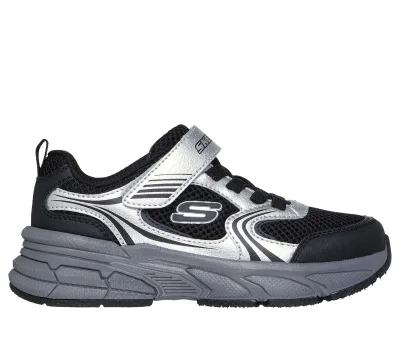 Skechers fiú Retro-Graph Shoes cm EZÜST / FEKETE, Méret 31, Mosógépben mosható akció