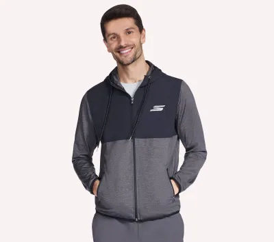 Skechers férfi Harry Kane Weekend Full Zip kapucnis pulóver cm FEKETE / SZÜRKE, Méret Nagy akció
