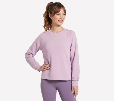Skechers női Cozy Luxe Crewneck cm MÁLYVA / LILA, Méret Nagy akció