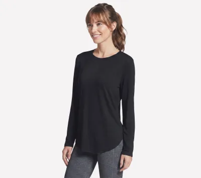 Skechers női GO DRI Swift Long Sleeve Tunic Crew cm FEKETE, Méret 3XL akció