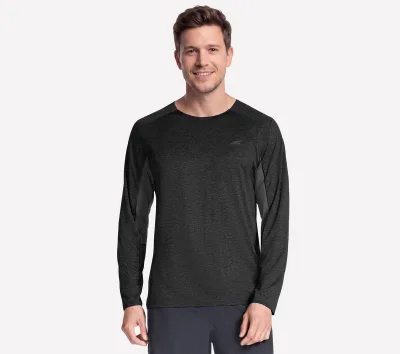 Skechers férfi GO DRI Circuit Long Sleeve póló cm FEKETE, Méret Kicsi akció