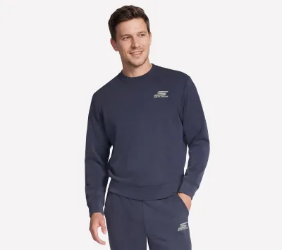 Skechers férfi Cozy Luxe Elevate Crew cm SZÜRKE / SÖTÉTKÉK, Méret Kicsi akció