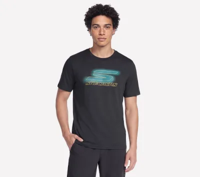 Skechers férfi Nitro rövidnadrág Sleeve póló cm FEKETE, Méret Kicsi akció