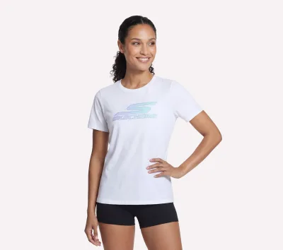 Skechers női Motion rövidnadrág Sleeve póló cm FEHÉR, Méret Kicsi akció