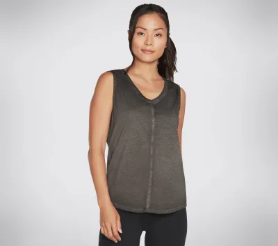 Skechers női Diamond Wash Hatha V-neck Tank cm FEKETE, Méret 2XL akció
