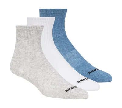 Skechers fiú 3 Pack Boys' Crew Cotton zokni cm SZÜRKE / KÉK, Méret Kicsi akció