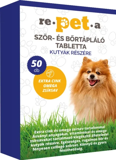 Repeta szőr- és bőrtápláló tabletta kutyáknak 50 db akció