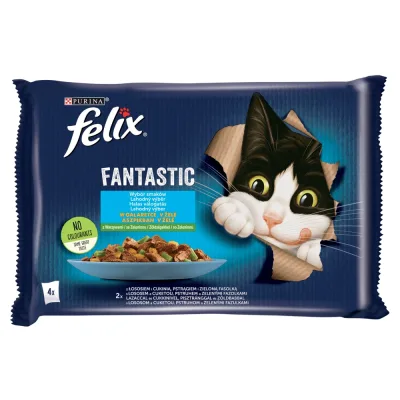 Felix Fantastic Halas Válogatás lazaccal, pisztránggal és zöldségekkel 12 x (4 x 85 g) akció