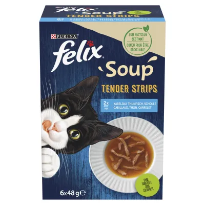 Felix Soup Tender Strips Halas Válogatás 6 x 48 g akció