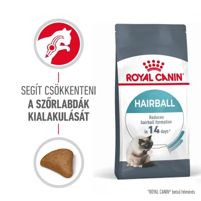 Royal Canin Hairball Care - száraz táp felnőtt macskák részére a szőrlabdák könnyebb eltávozásáért 400 g akció