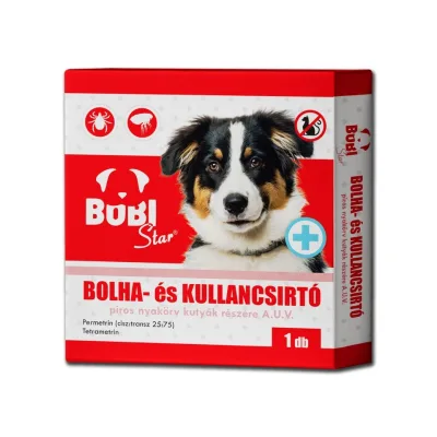 Bobi Star nyakörv kutyák részére A.U.V - több színben Piros - 1 db Lejárat: 2026.10.31 akció