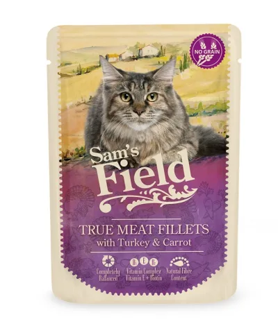 Sam's Field True Meat Fillets - Turkey & Carrot alutasakos eledel 85 g akció
