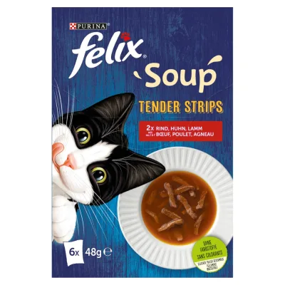 Felix Soup Tender Stripes Házias Válogatás 6 x 48 g akció