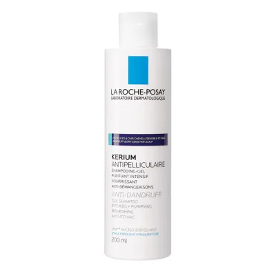 LA ROCHE-POSAY Kerium korpásodás elleni gél sampon zsíros, érzékeny fejbőrre (200ml) akció