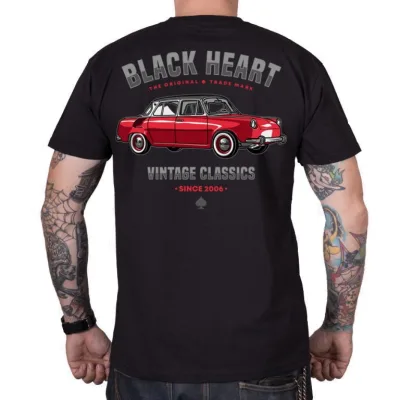 Póló BLACK HEART MB fekete M akció