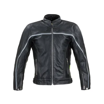 Bőr motoros kabát W-TEC Mathal fekete 5XL akció