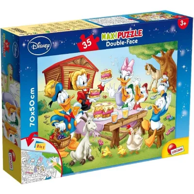 Disney Donald kacsa családja 2 az 1-ben maxi 35db-os puzzle és színező 70x50cm - Lisciani akció