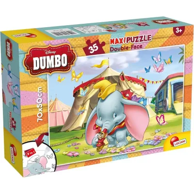 Disney Dumbo 2 az 1-ben 35db-os maxi puzzle és színező 70x50cm - Lisciani akció