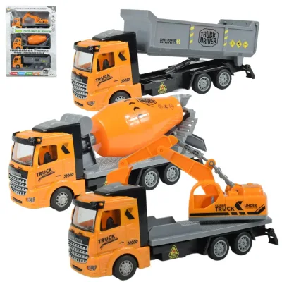 Truck Driver: Lendkerekes építőipari teherautó 3 db-os szett 19cm akció