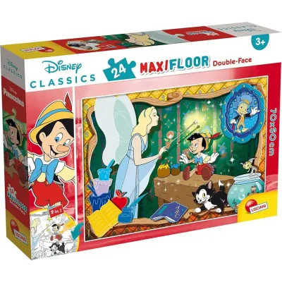 Disney Pinokkió 2 az 1-ben maxi 24db-os puzzle és színező 70x50cm - Lisciani akció