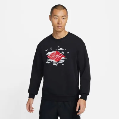 JORDAN ESSENTIALS STATEMENT FLEECE GFX CREWNECK BLACK akció